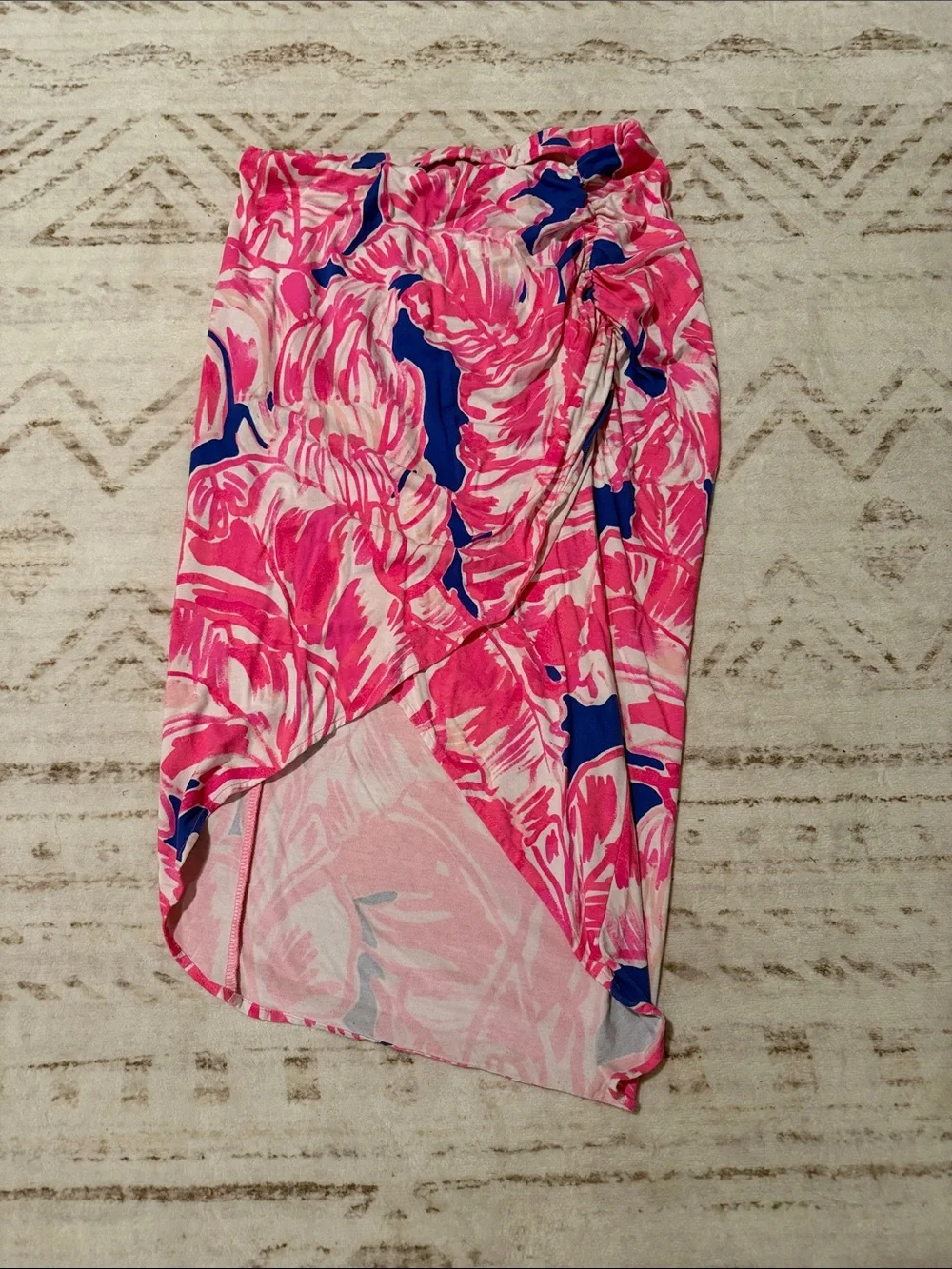 Lilly Pulitzer - Pink & Blue Floral Wrap Skirt